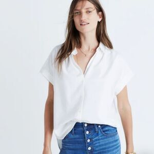 Madewell Women’s Central Shirt in Pure White Size XL
